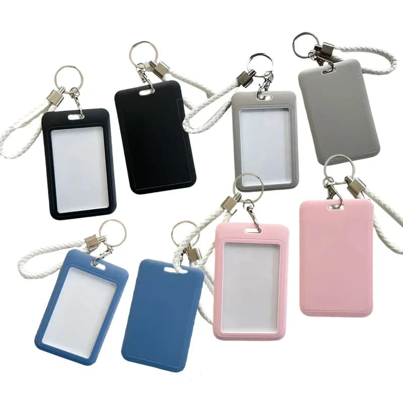 Plastic Simple ID Business Card Holder Bags Credit Bank ID Holders Badge Child Student Candy Colors Bus Card Cover Case