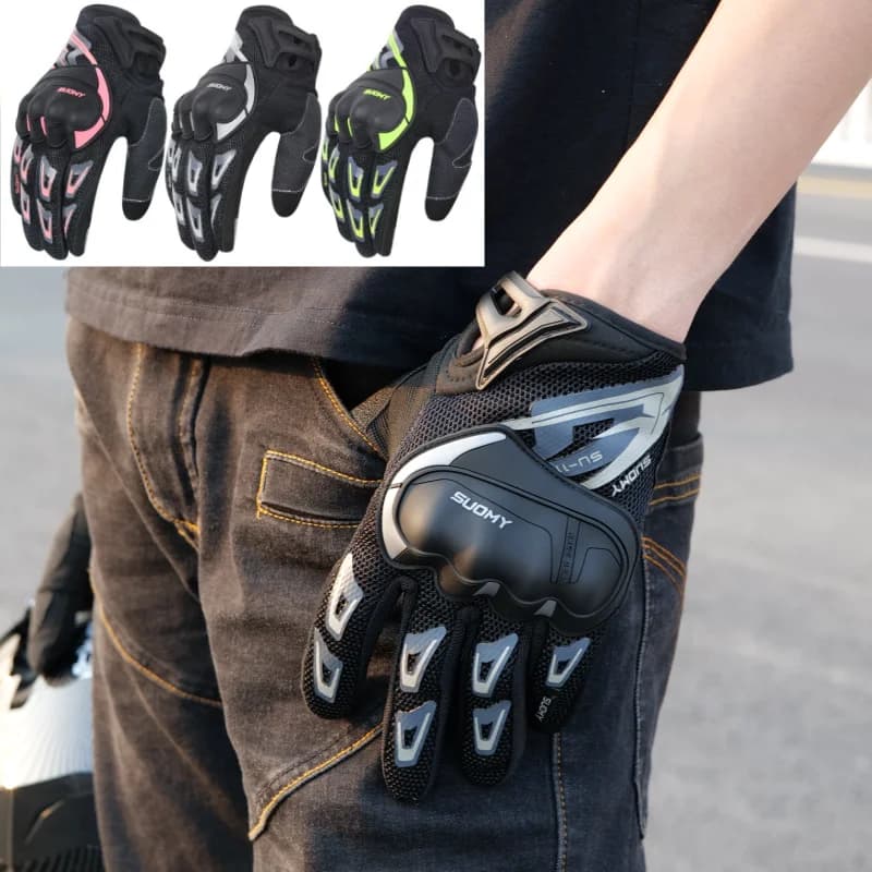 New Arrival Suomy Mesh Breathable Motocross Guantes Moto Men Women Touch Screen Summer Full/Half Finger Motorcycle Gloves