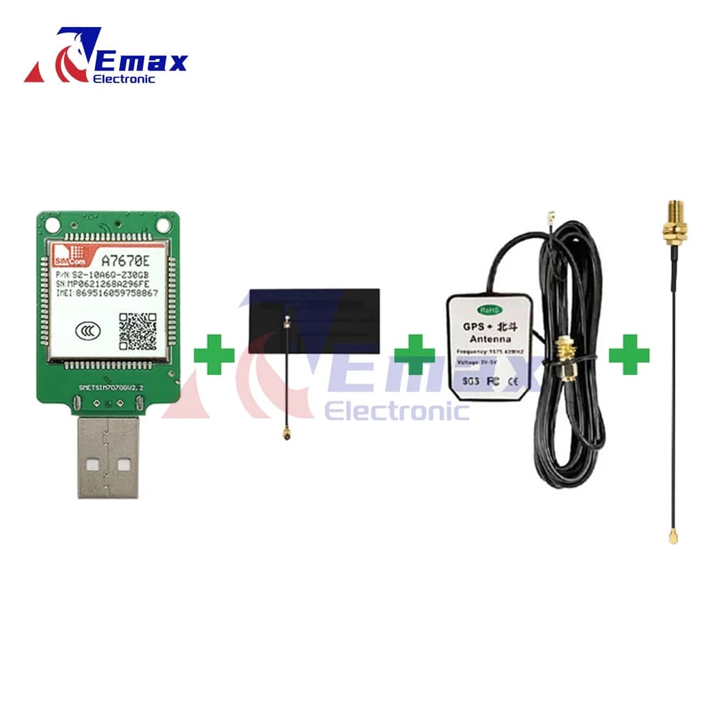 SIMCOM A7670E USB Dongle A7670E-Dongle A7670E Core Board LTE CAT1+2G+GPS Version with GPS External