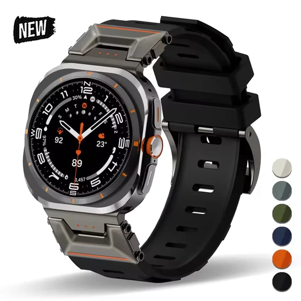 Soft Silicone Loop Strap for Samsung Galaxy Watch Ultra 47mm Luxury Men Sport Band Galaxy Ultra 2025 No Gaps Curved End Bracelet