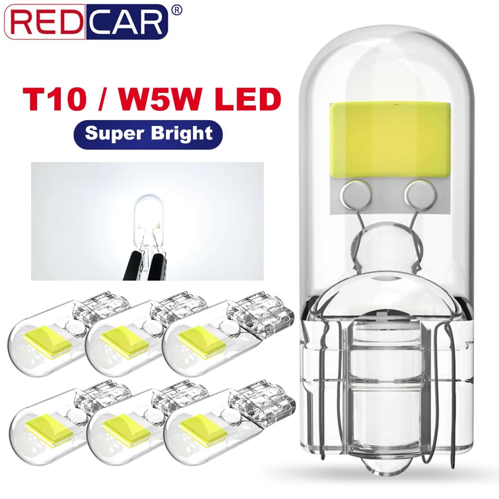 2/6x W5W T10 Led Bulbs Canbus W5W Sapphire COB Drive-Free Led Wedge Bulb 6000K 168 194 Led 5w5 Car Interior Dome Reading Bulb