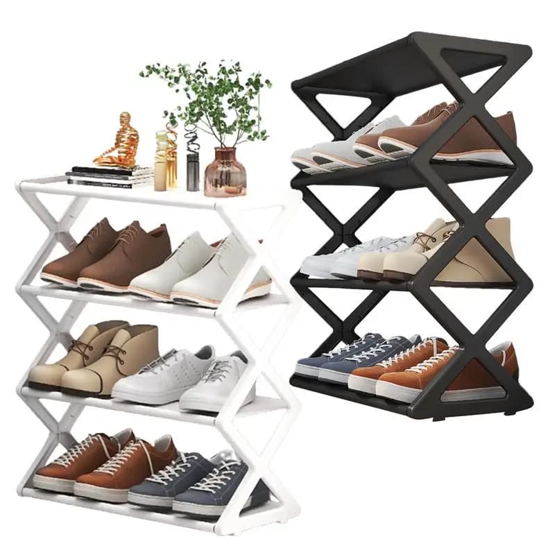 Home Furniture X-shaped Shoe Rack Multi-Tier Storage Organizer For Sneakers Organizer Cabinets Waterproof Assembled Shoe Cabinet