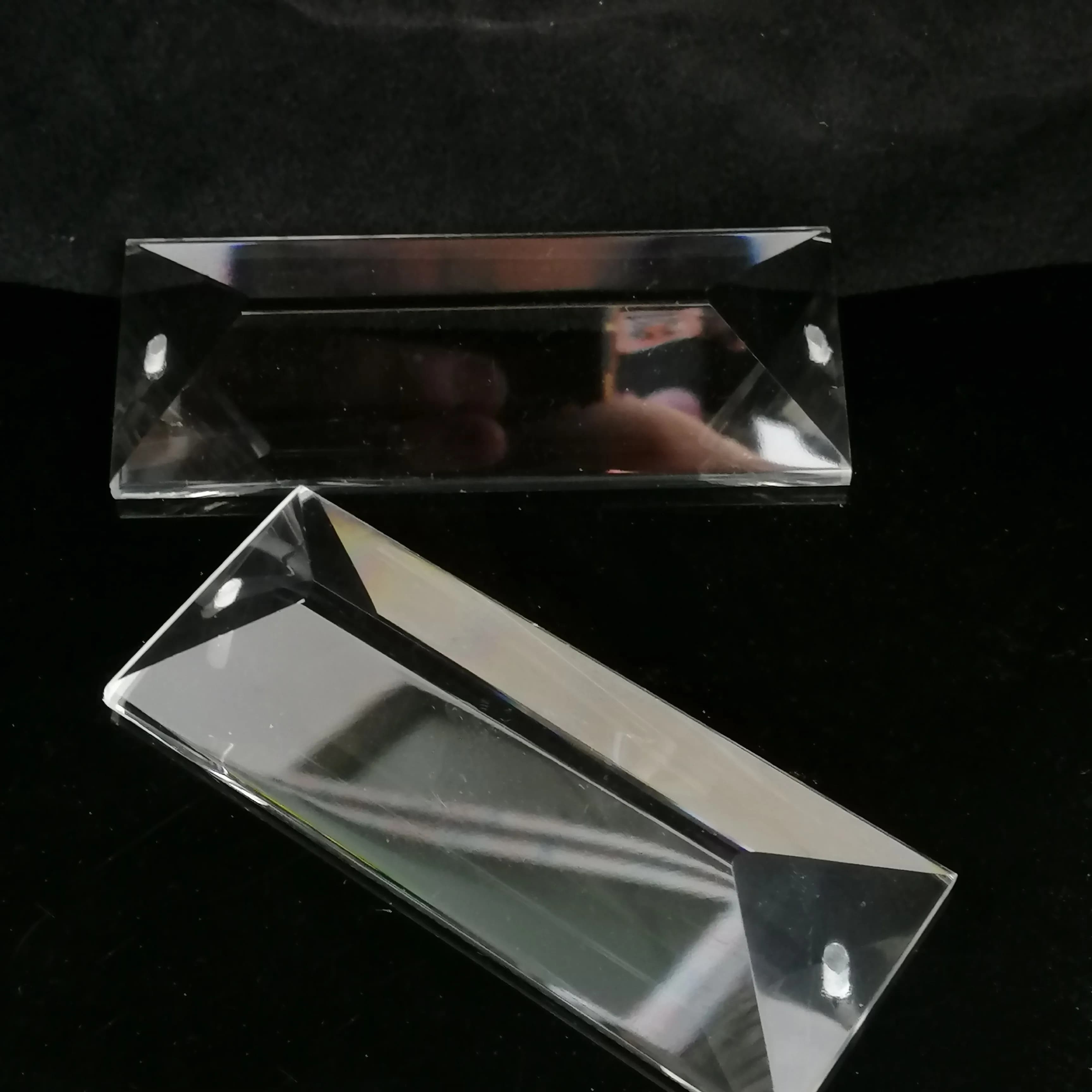 Camal 2pcs 30x76mm Crystal Triangle Strips DIY Chandelier Parts Sun Catcher Lamp Prism Glass Pendant Home Wedding Decoration