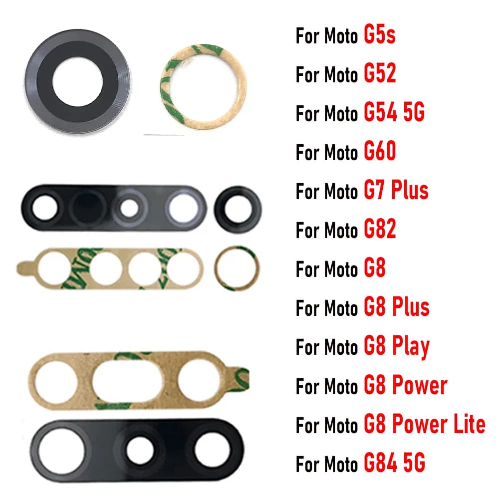 NEW Back Rear Camera Glass Lens With Adhesive Sticker For Motorola Moto G54 G84 5G G5S G52 G60 G82 G7 Plus G8 Play G8 Power Lite