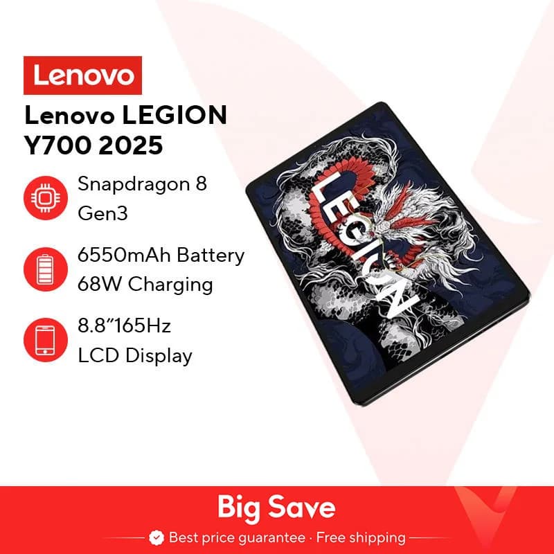 Lenovo LEGION Y700 2025 Tablet Snapdragon 8 Gen 3 Octa Core 8.8 Inch 165Hz Display Android 6550mAh