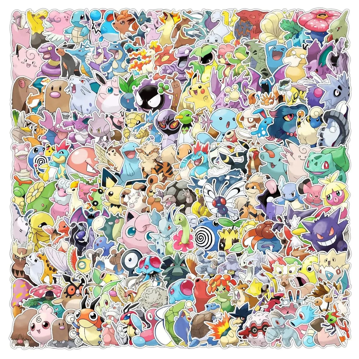 10/50/100/200Pcs Kawaii Pikachu Pokemon Stickers Motorcycle Phone Car Skateboard Laptop Decal Sticker Waterproof Classic Toy