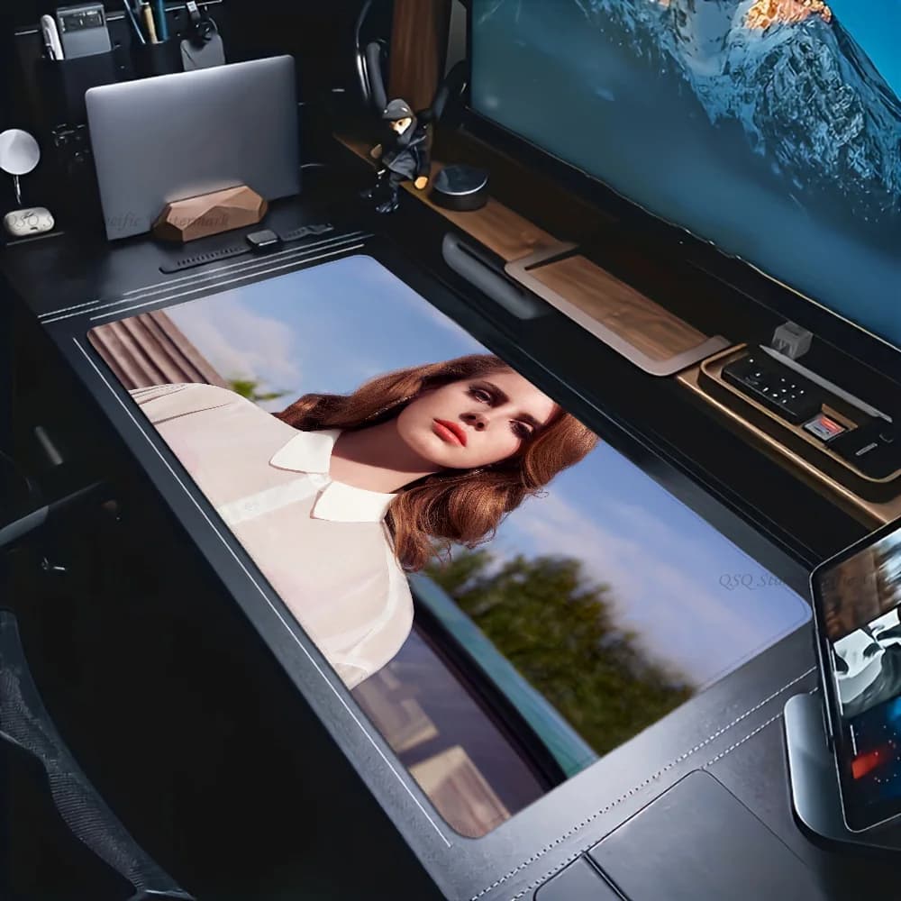 Singer Lana Del Rey Mousepad Mouse Mat Desk Mat With Pad Gaming Accessories Prime Gaming XXL Keyboard Pad Padding Mat