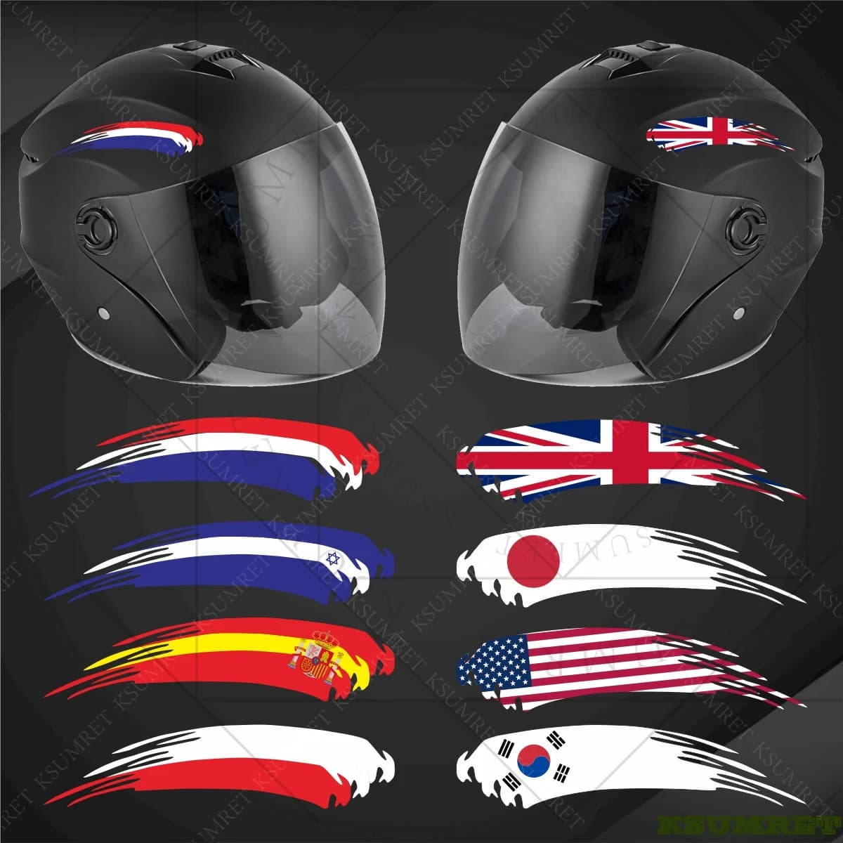 Reflective Motorcycle Stickers Decal Helmet Tank Logo Car Bike Laptop Flag Sticker For Yamaha Honda Suzuki Kawasaki Ktm