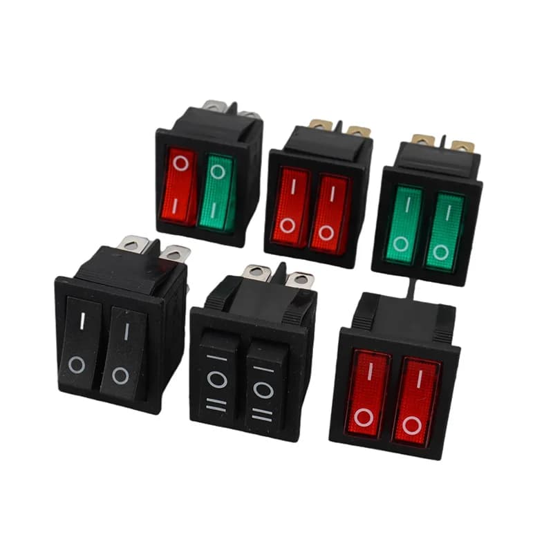 1PCS KCD8 6PIN 16A 250V 20A 125V Double Light Switch Rocker Switch Waterproof ON-OFF KCD6 Boat Power Switch