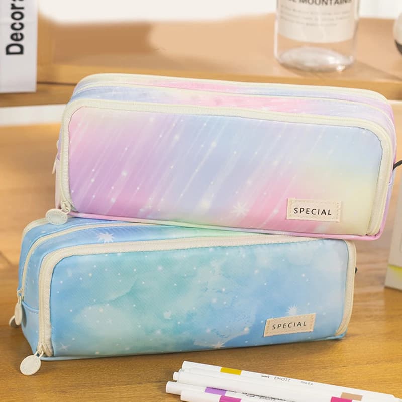 Large Capacity Cute Pencil Case 3 Compartment Pouch Pen Bag Pencil Box for School Teen Girl Boy Men Women School Supplies