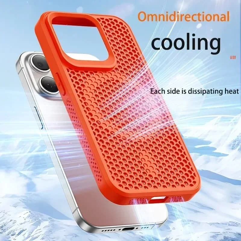 Cooling Heat Dissipation Phone Case For iPhone 16 15 14 13 12 11 Pro Max Plus Breathable Hard Back Magnetic Cover For Magsafe