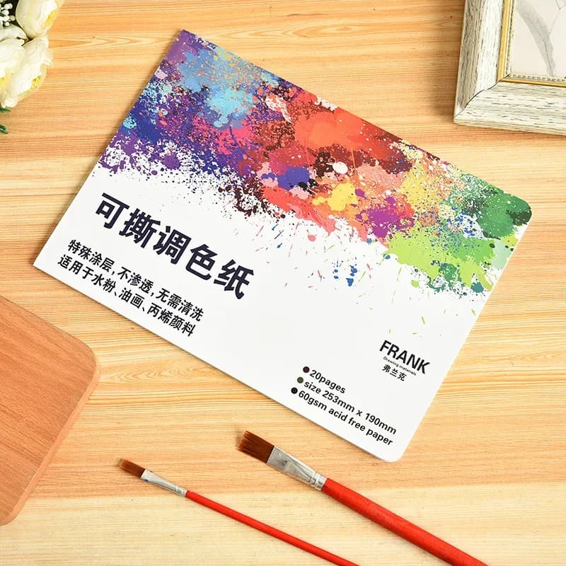 Tearable Color Paper Water Powder Book Oil Painting Acrylic Painting Disposable Color Palette Without Washing Painting Supplies