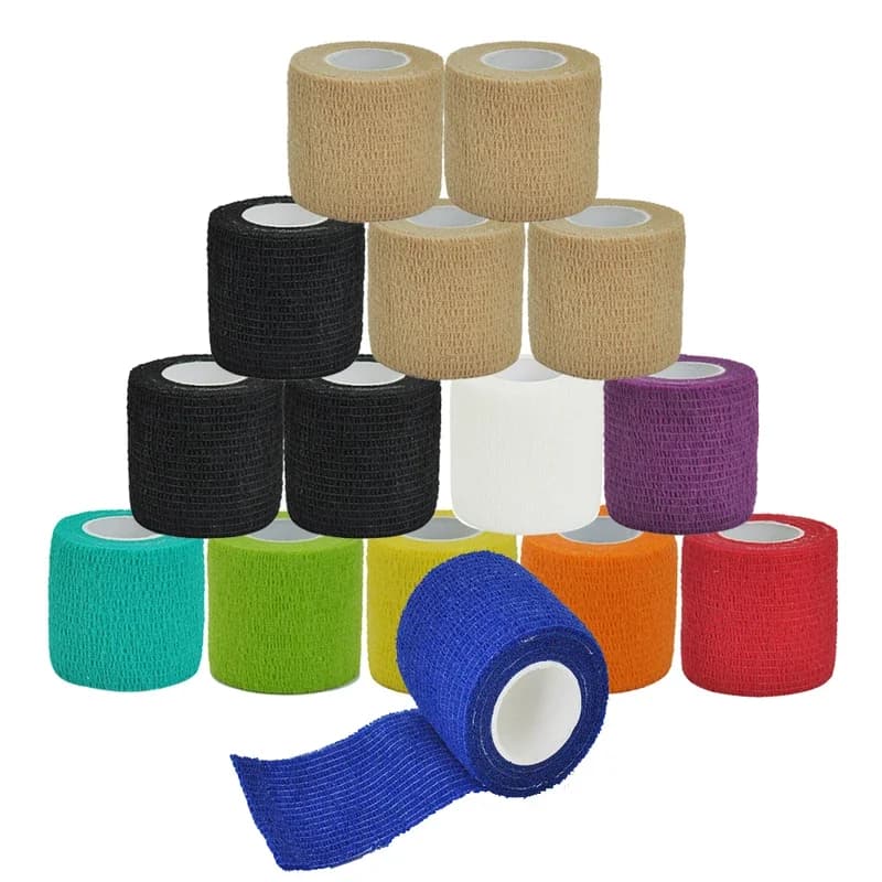 1/6roll 2.5/5/7.5/10cm*4.8m Non Woven Elastic Self Adhesive Bandage Cohesive Bandage for Sports Fixing Finger Wrist Leg