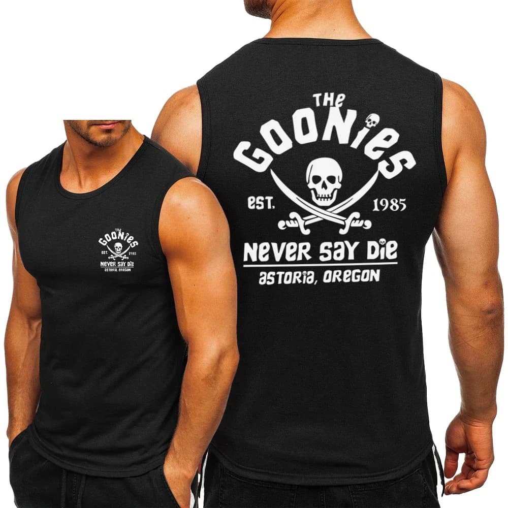 God Never Say Die Printed Sleeveless Tank 100% Cotton Sport Graphic Tee for Men and Women Classic Streetwear