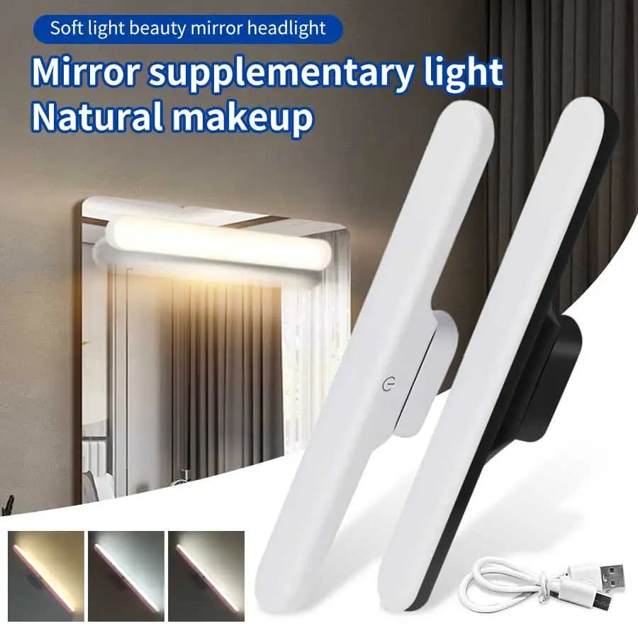 LED Makeup Light Rechargeable Magnetic Eye Protection Mirror Lamp Touch Wall Lights 30CM For Selfie Wardrobe Bathroom Lighting