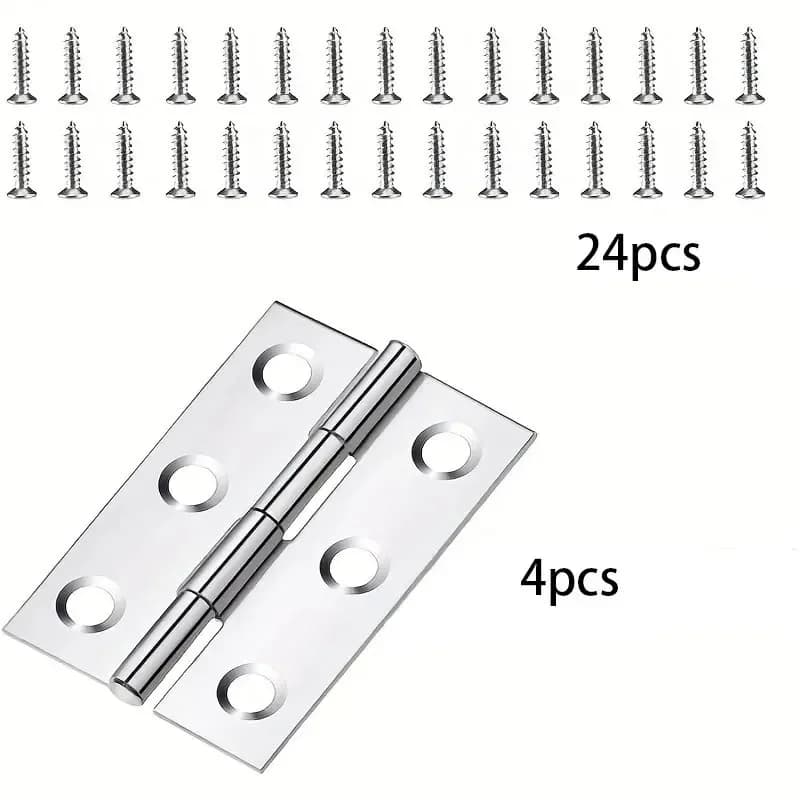 4pcs/set Stainless Steel Folding Hinge 2 Inch Door And Window Hinge Is Assigned Screws Home Furniture Hardware Door Hinge