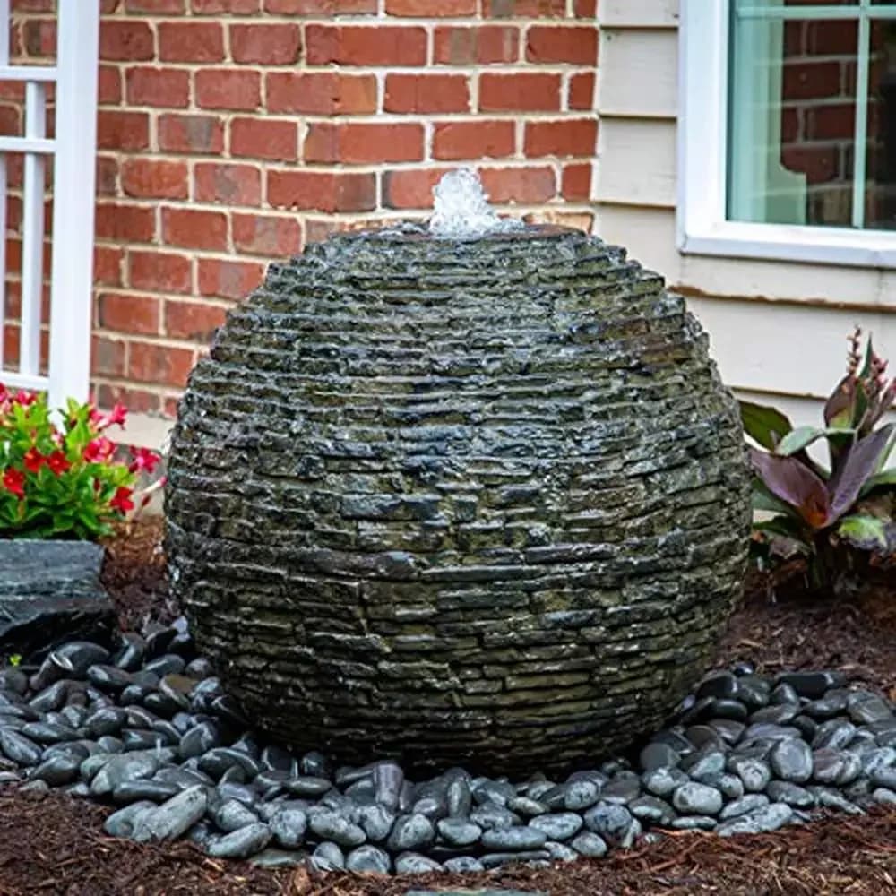 Stacked Slate Water Fountain Landscape Kit with AquaBasin 45 Reservoir & Ultra 1500 Pump