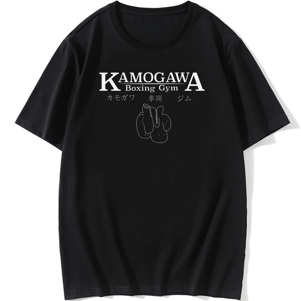 Cool Hajime No Ippo Kamogawa Boxing Gym Print T-Shirts Funny Casual Tee Shirt Mens Cotton Short-Sleeve Tshirt Popular