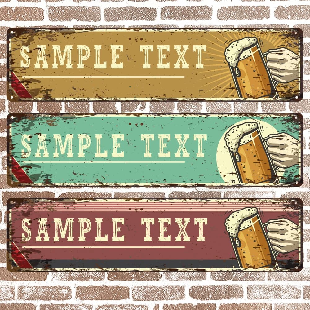 1pc 3 colors beer drinking Personalized Name Metal Painting Iron Poster For Bar Decor For Coffe Shop Décor