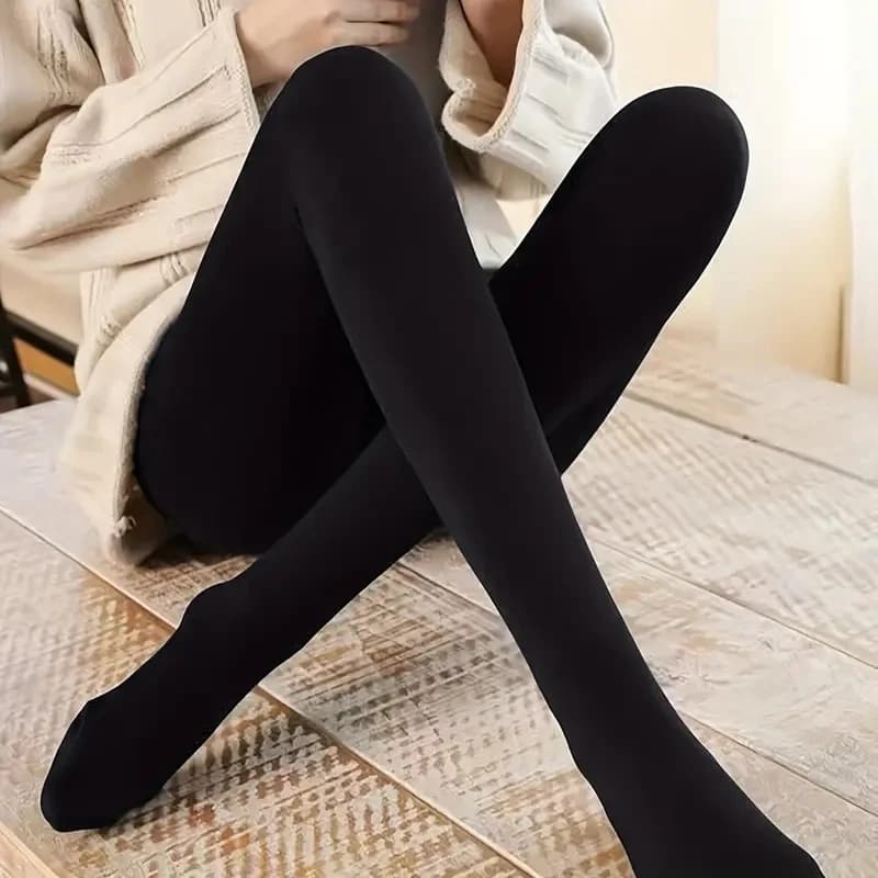 A pair of slim-fit tights, opaque high-waisted thermal stretch leggings, women's stockings and stockings