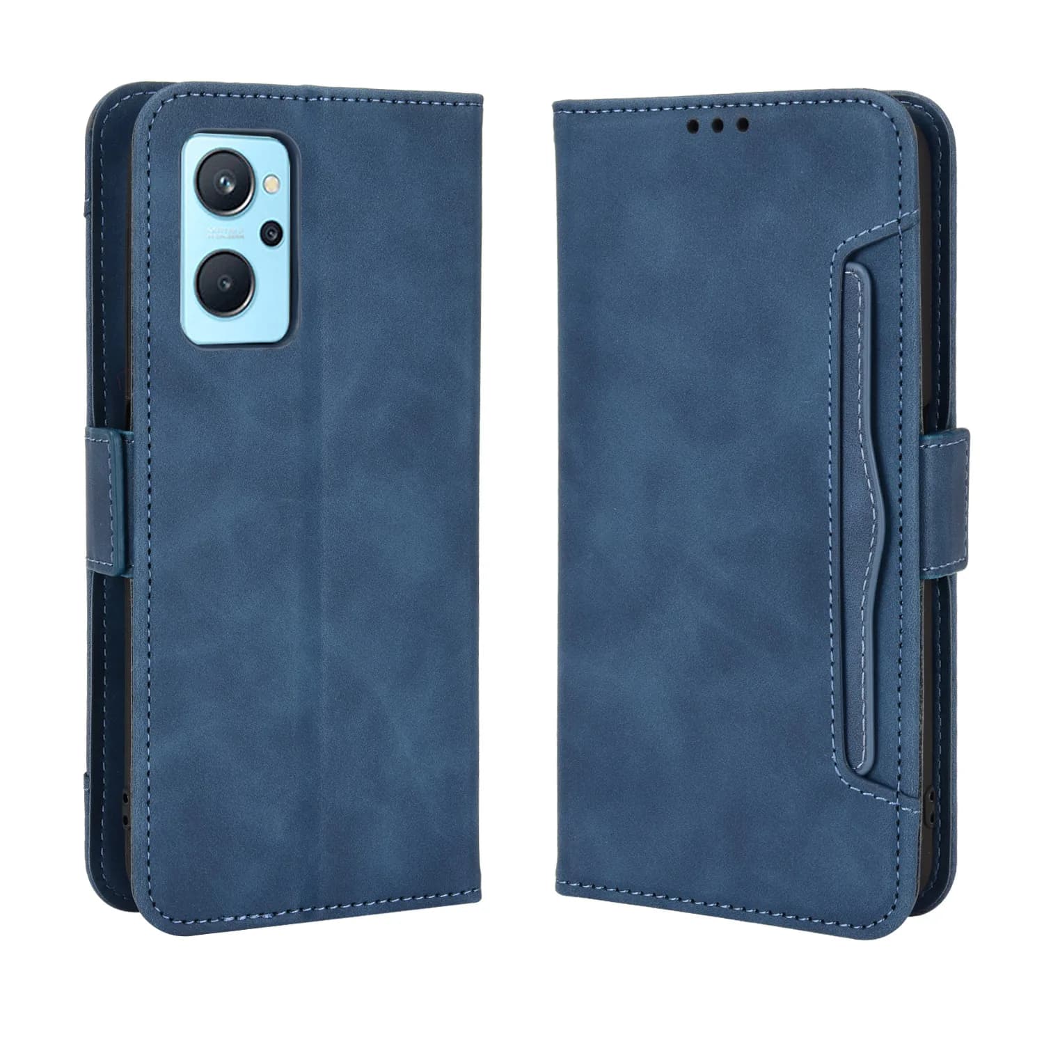 Flip Leather Cover For Oppo A76 A36 A55s A16 A16s Separate Type Magnet Button Many Card Slot Wallet Shockproof Phone Case