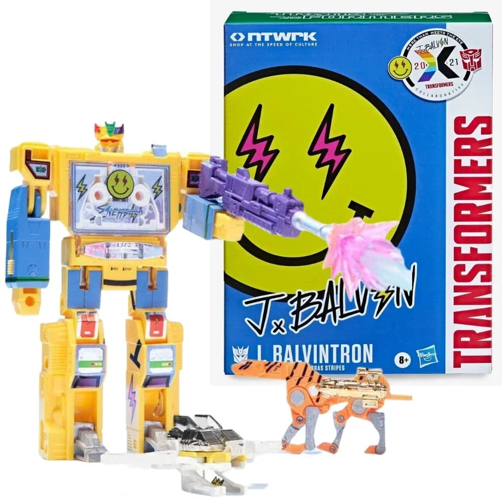 In Stock Hasbro Transformers J Balvin BalvintronG1 Soundwave Deluxe Anime Figure ModelCollectible Action Toys Gifts E8546