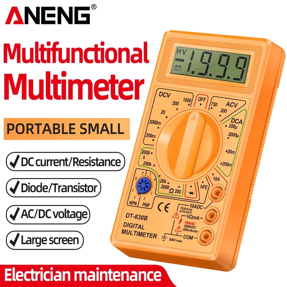 ANENG Automatic Range DT830B Multimeter Mini Household Meter Handheld Multimetro Maltimeter Appliance Maintenance Appliance Tool