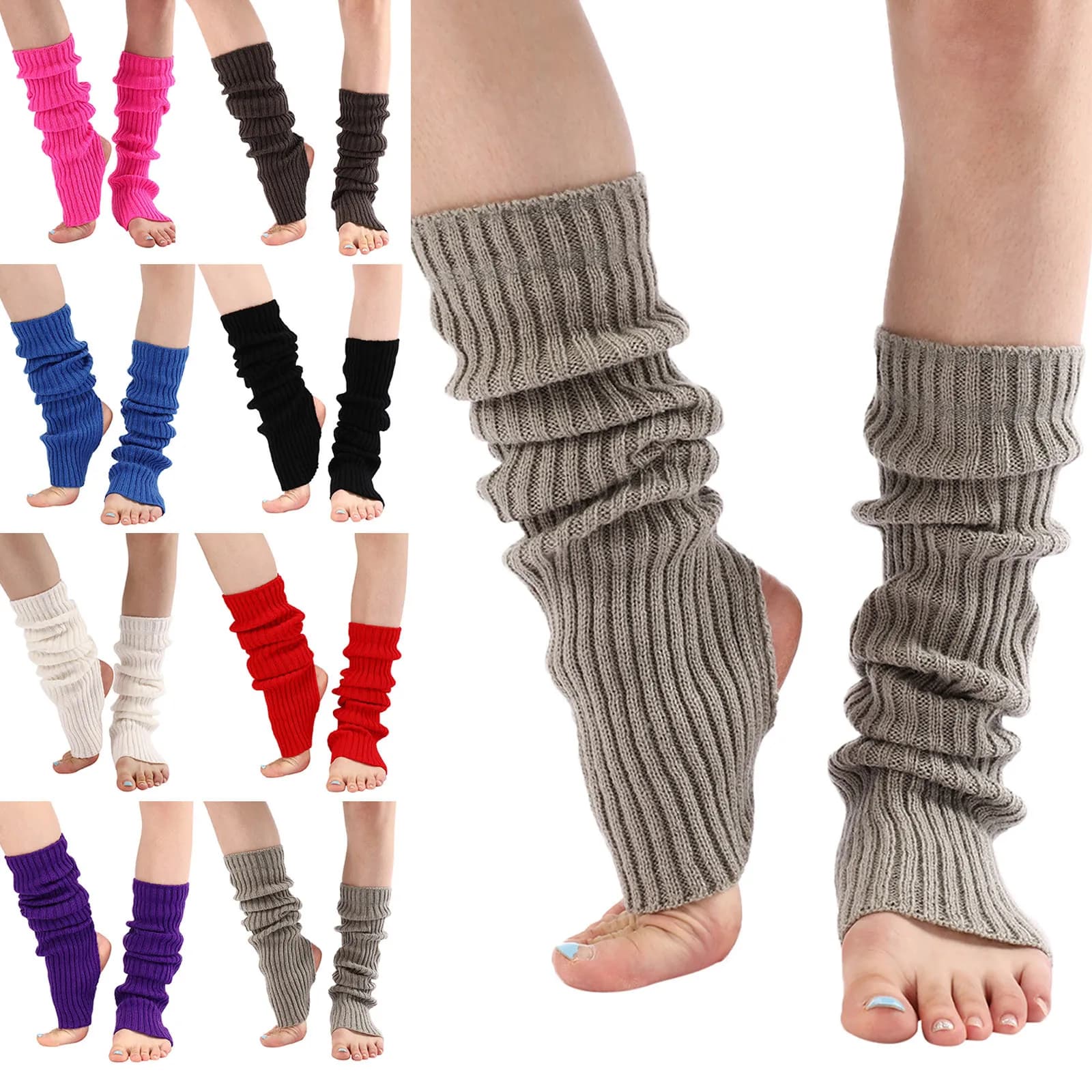 Women Girls Leg Warmers Socks Long Footless Socks Winter Autumn Dance Ballet Pilates Fitness Leggings Knee Stockings Boot Cuffs