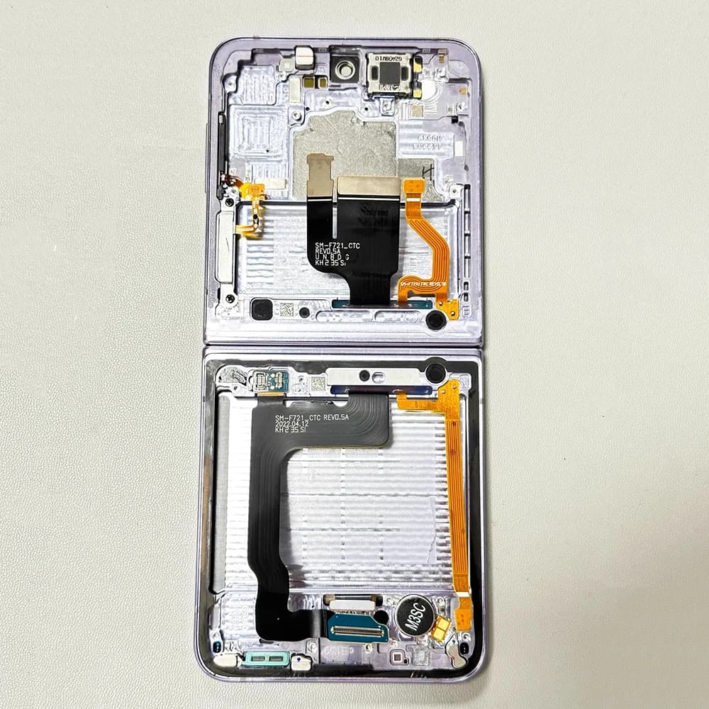 Middle Frame Housing With Hinge Rotating shaft Flex Cable Assembly Small Scratches  for Samsung z flip 4 F721u F721B F721n f721