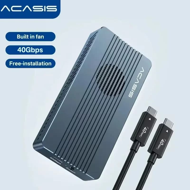 Acasis 40Gbps USB 4.0 SSD Case With Cooling Fan Compatible with TB3/4 USB 3.2 Gen 2 JHL7440 for Macbook for Content Creation