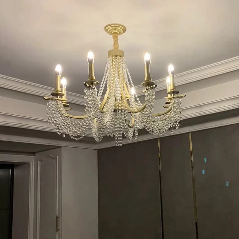 American candle crystal chandelier living room bedroom room French villa restaurant art light luxury style