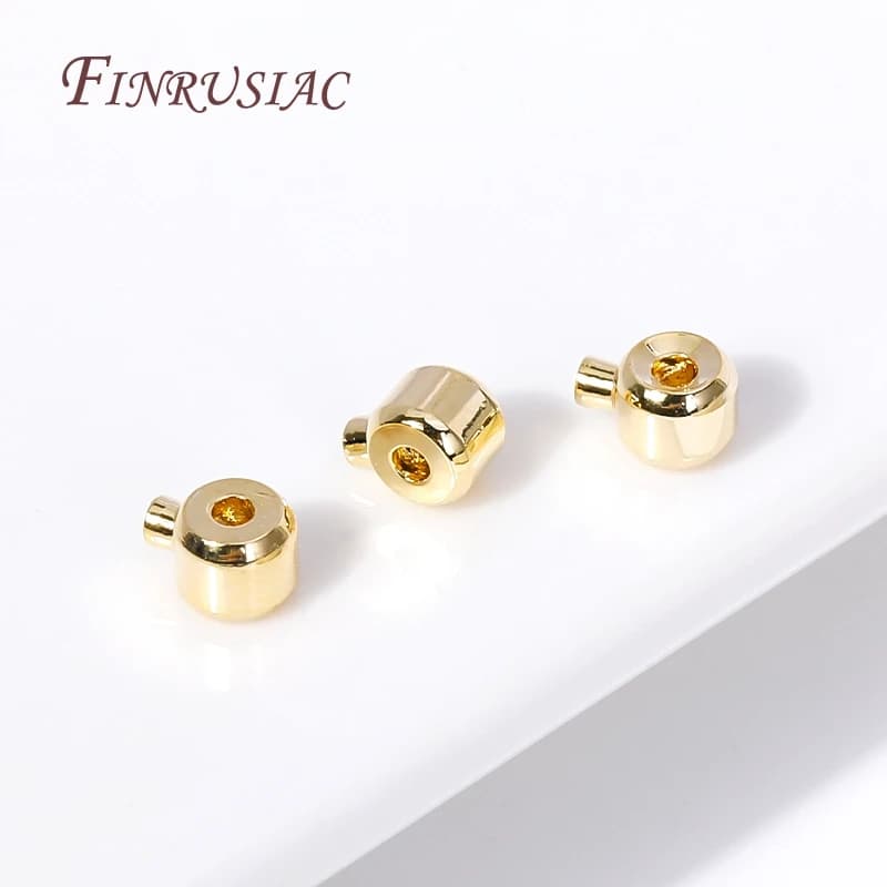 18K Gold Plated Crimp Beads For Jewelry Making,2.4mm*3mm Crimp End Beads,Crimp Ends,Supplies For Jewelry