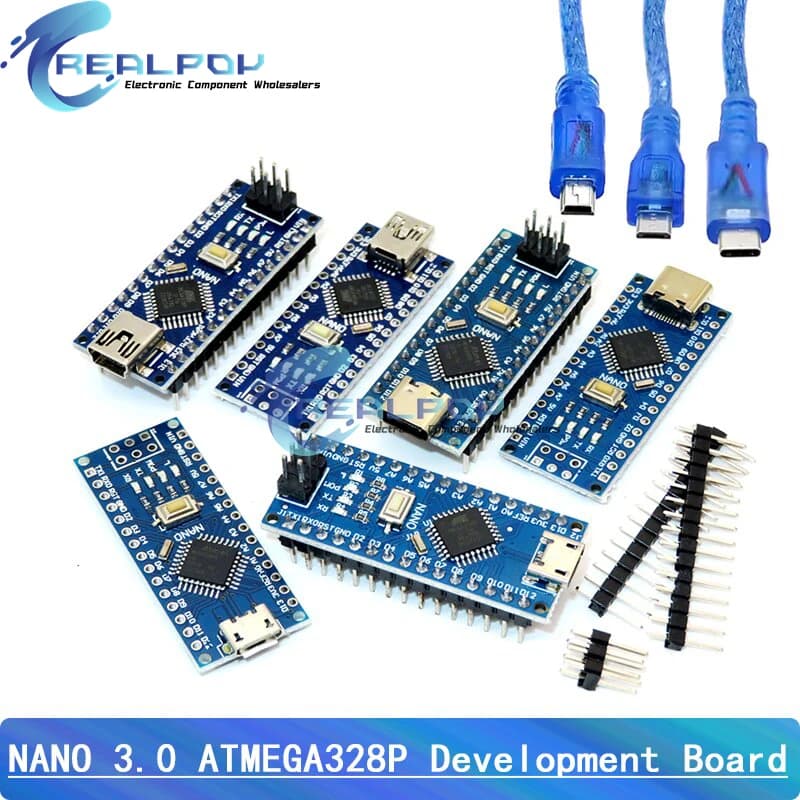 Mini / Type-C / Micro USB Nano 3.0 With bootloader compatible controller for arduino CH340 USB driver 16Mhz ATMEGA328P USB Cable