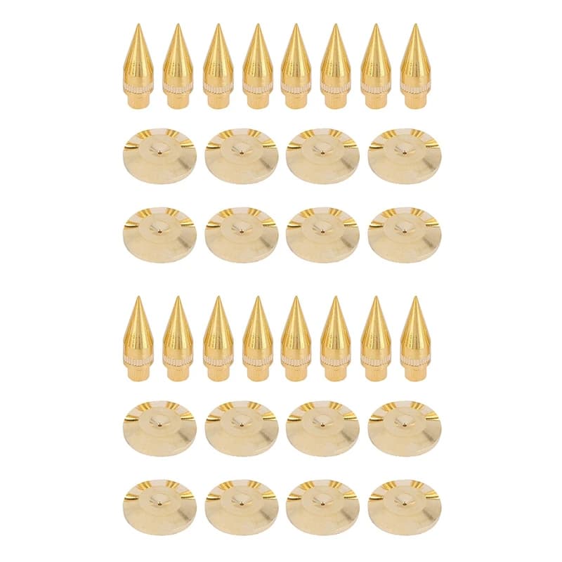 16 Pairs 6 X 36Mm Copper Speaker Spike Isolation Stand + Base Pad Feet Mat Speaker Isolation Speaker Isolation Pads