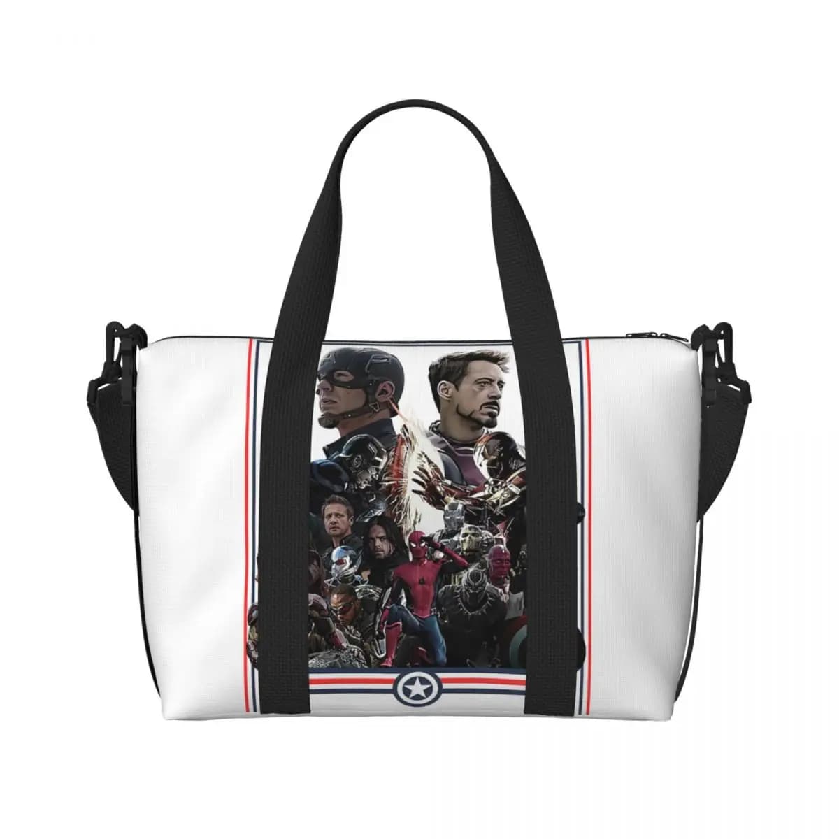 Custom Large Hulk Captain America Earth Superhero Tote Bag for Women Shopping Shoulder Gym Beach Travel Bag