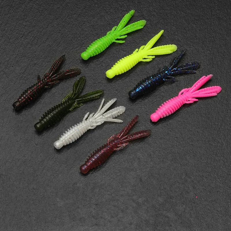NED RIG Soft Bait Fishing Lures Drop-shot 6cm 7cm Float Swim Shrimp Black Pit Worm Artificial Lure 12-14 Pieces Bag SALE