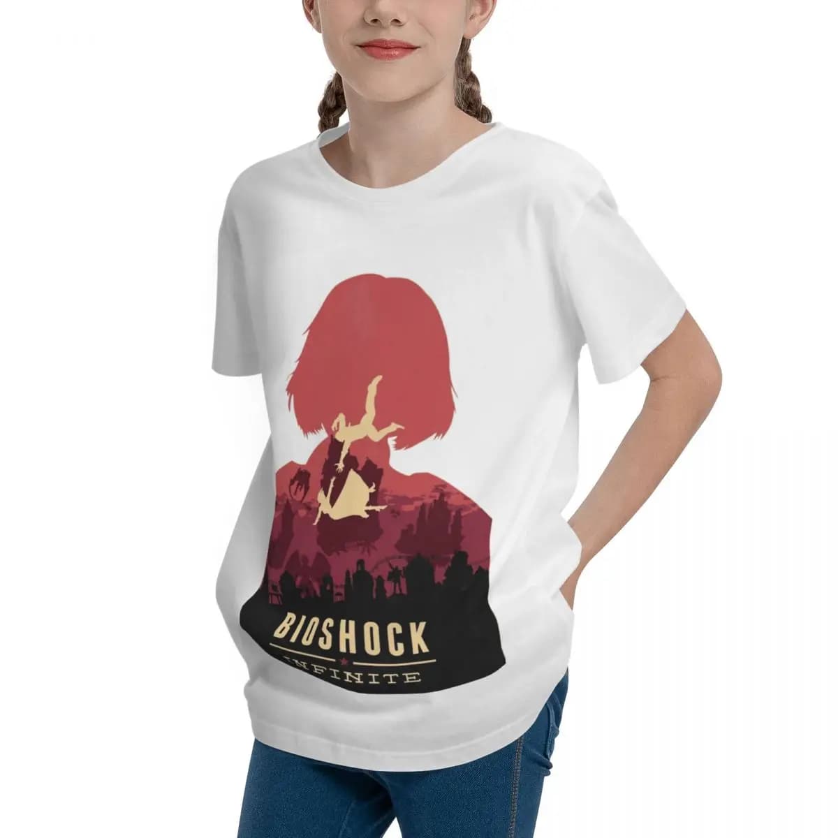 Adolescents Basic Short Sleeve T-Shirt Bioshock Infinite Classic For Sale RetroHigh grade Tees Casual Graphic Novelty Teeanger