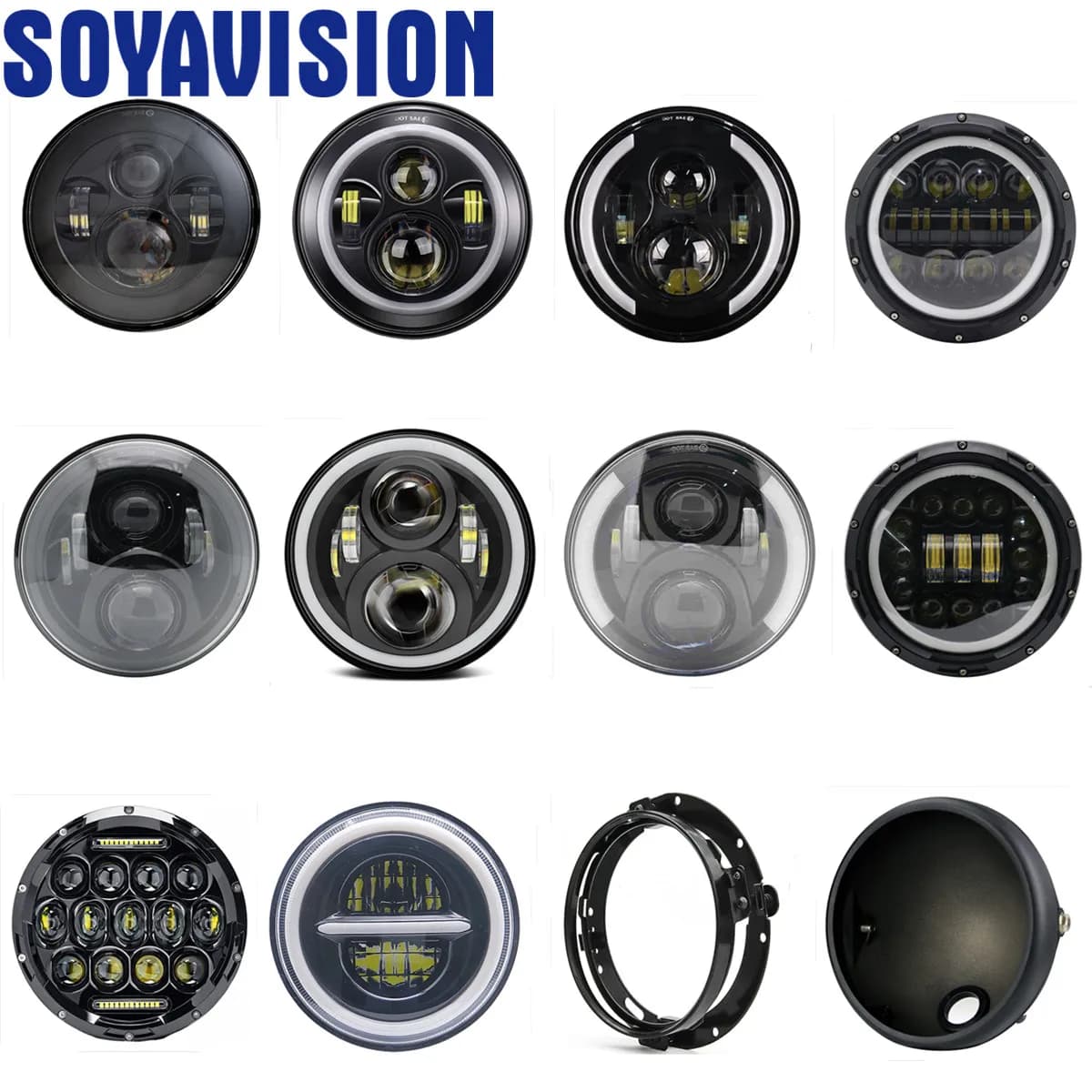 1PC 7 Inch Motorcycle LED Headlight Hi/Low Beam DRL Turn Signal 7" Round Headlamp for Harley Jeep Wrangler JK LJ CJ Hummer H1 H2