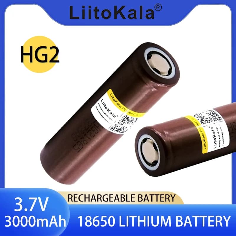 2PCS LiitoKala 18650 Battery HG2 3000mAh battery 18650 3.7V dedicated For HG2 Power Rechargeable battery for battery pack