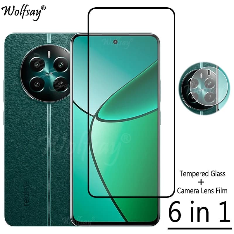 Full Cover Glue Tempered Glass For Realme 12 4G Screen Protector For Realme 12 4G Camera Glass For Realme 12 4G Glass 6.67 inch