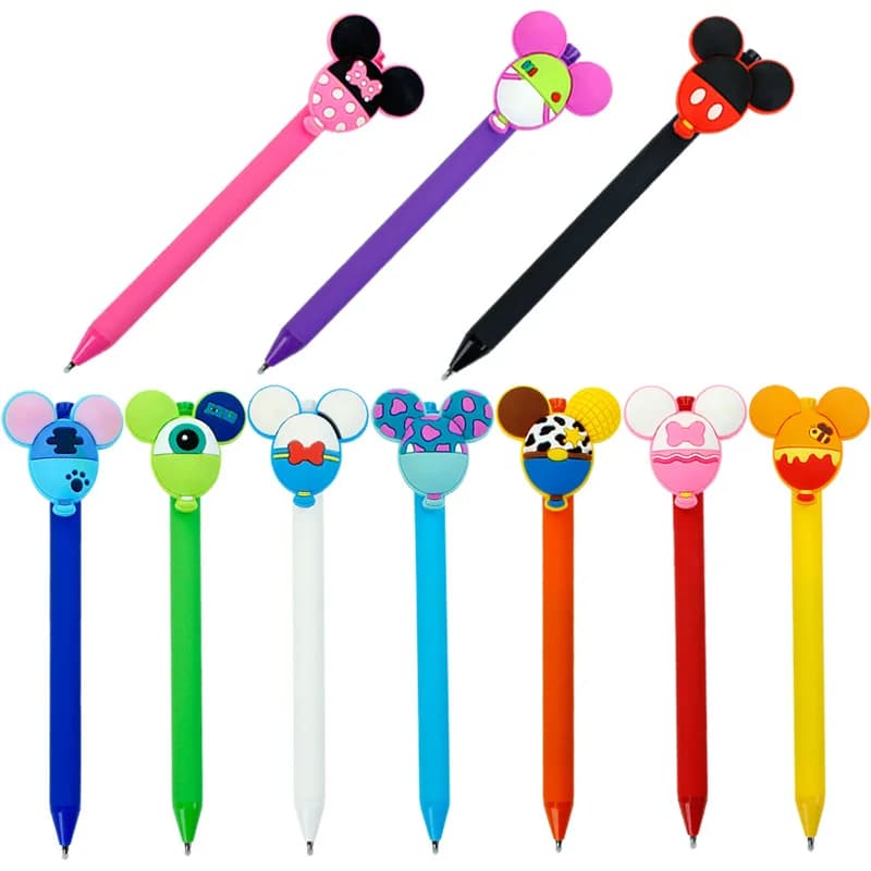 Disney Cute Mickey10Pcs Gel Pen Black Hand Account Mickey Mouse Office Signature Pen School Students Kawaii Writing Stationer