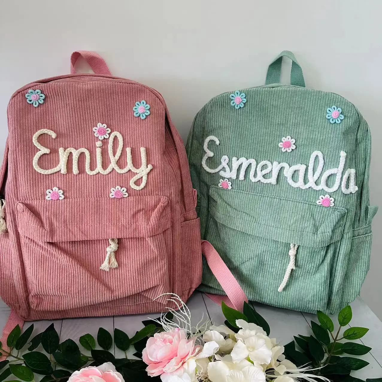 Personalized Kids Backpack, Embroidered Corduroy Backpack,Back to School, Kid name backpack,school bag college,toddler,with name