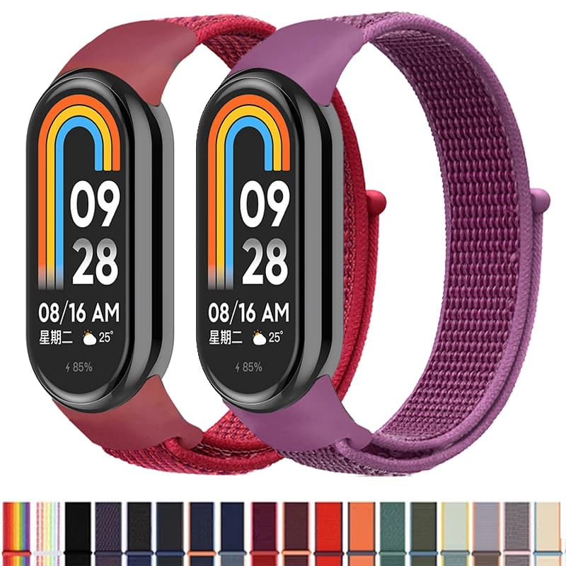 Nylon Loop for xiaomi Mi Band 9 8 Strap NFC SmartWatch Wristband Correa Replacement sport pulsera for Miband 7 6 5 4 3 Bracelet