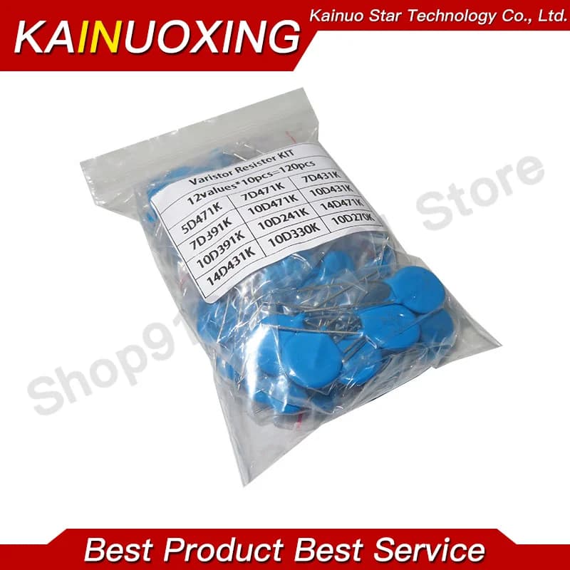 120PCS=12value*10PCS Varistor Resistor Assorted kit 5D471K 7D471K 7D431K 7D391K 10D471K 10D431K 10D391K 14D471K 14D431K 10D241K