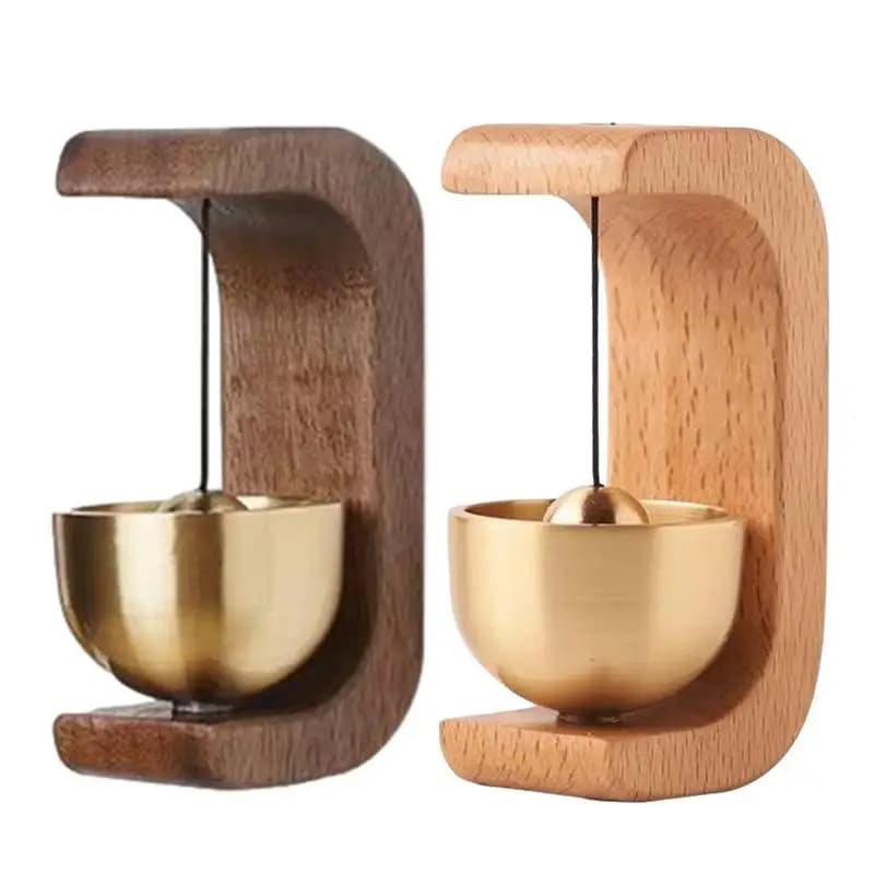Doorbell Solid Wooden Doorbell Magnetic Brass Wind Chimes Wireless Jingle Bell Entrance Door Bell Pendant Home Decor