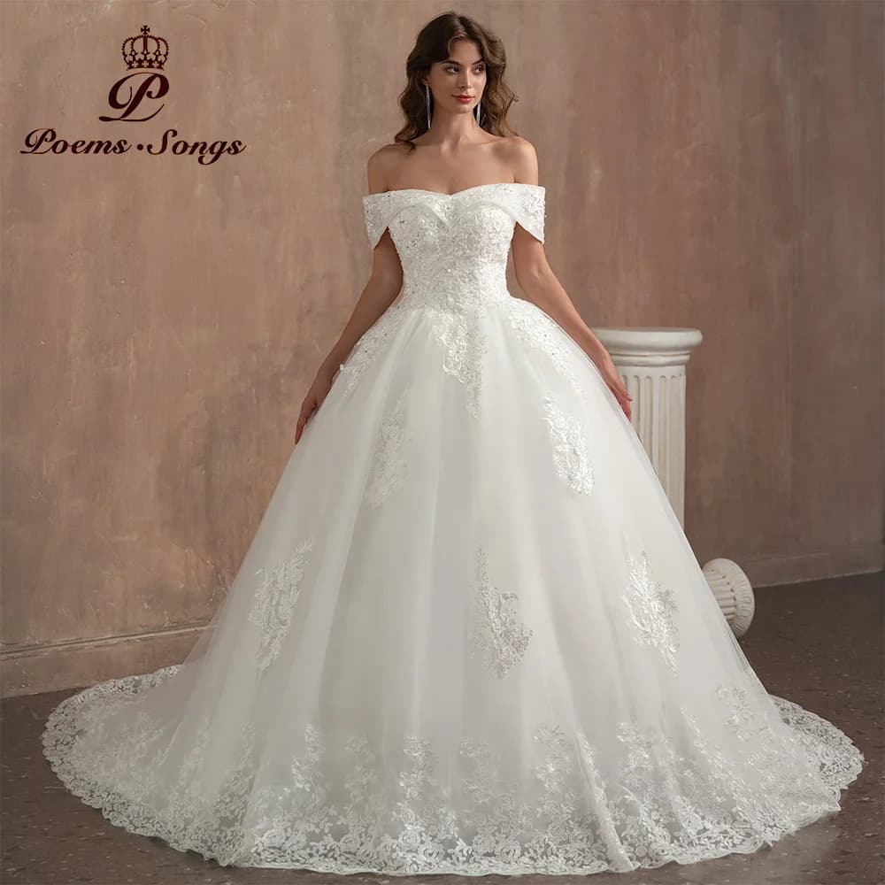 Customized Elegant Ball Gown Wedding Dresses for Women Bridal Gown Vestido De Casamento Vestidos De Novia Wedding Ceremony Dress