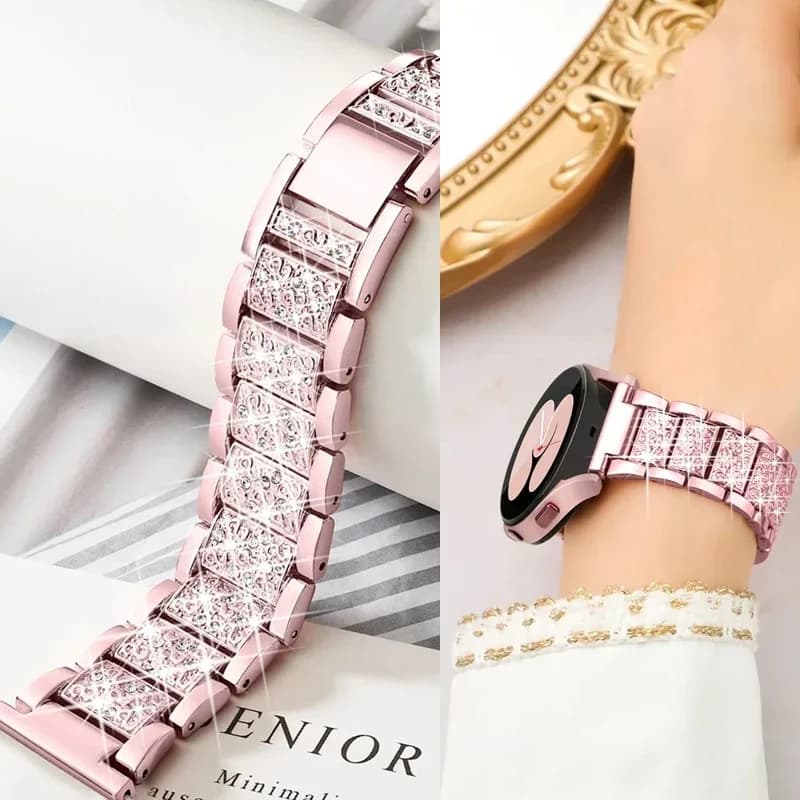 20mm 22mm Diamond Band for Samsung Galaxy Watch 7/6/5 pro/4/Classic/active Gear s3 Metal bracelet Huawei GT/2/GT2/3 Pro 4 strap