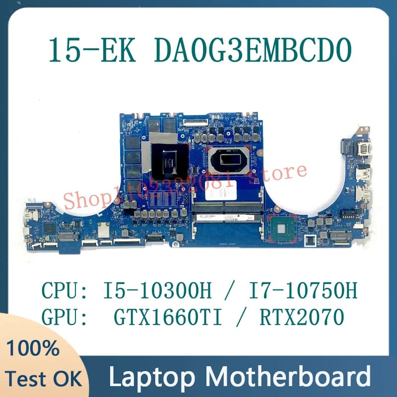 L98750-001 L98755-601 For HP 15-EK DA0G3EMBCD0 Laptop Motherboard With I5-10300H / I7-10750H CPU GTX1660TI / RTX2070 100% Tested