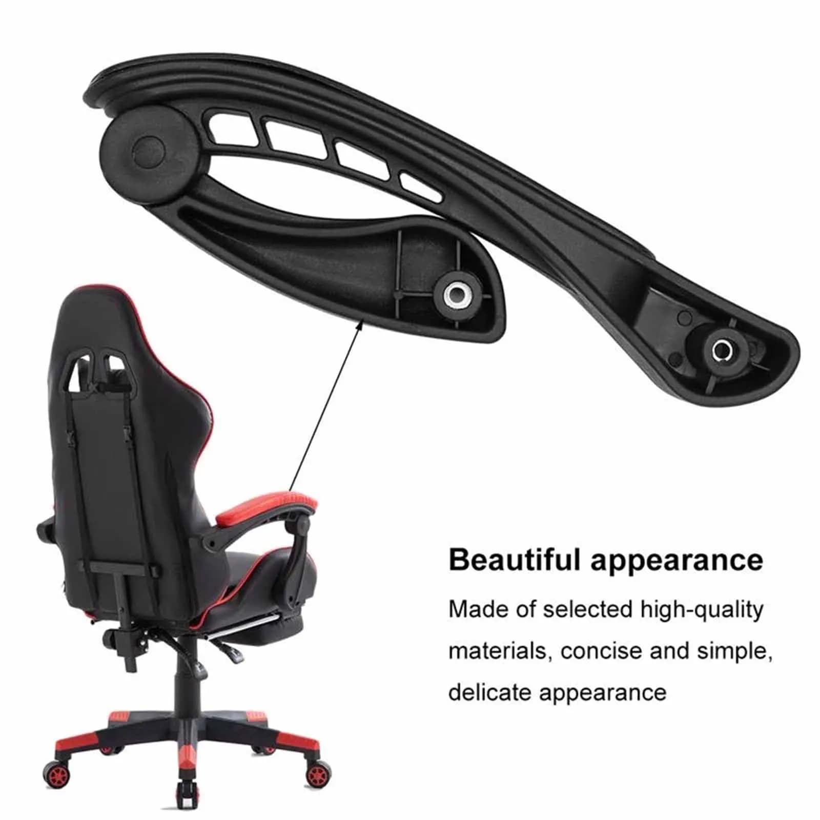 2x Universal Office Chair Armrest Replacement Armrest Height Cushions Adjustable Footrest Set Rotation for Lifting Office Chair