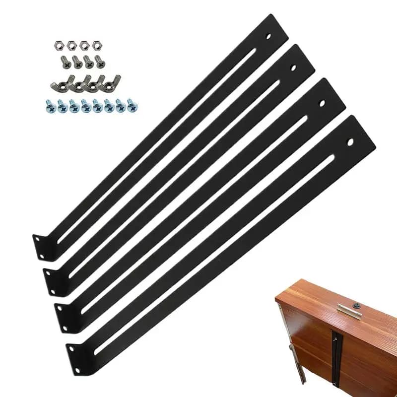 4pcs Drawer Repair Kit Furniture Repair Kit Mounting Brackets Bottom Support Tool Set with Screws Replacement Parts Heavy Duty